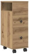 vidaXL Midischrank Badschrank Schmal mit Rollen Artisan-Eiche Holzwerkstoff...