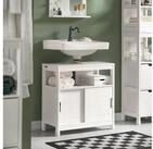 SoBuy Waschbeckenunterschrank FRG128 Badezimmerschrank mit 2 T&uuml;ren,...