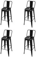 vidaXL Barhocker Barhocker 4 Stk. Schwarz Stahl (4 St)