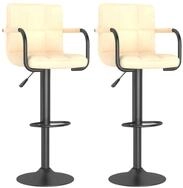 vidaXL Barhocker, Sitzhocker 2 Stk. Creme Samt