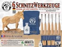 Corvus CORVUS A600686 - Kids at Work, Schnitzwerkzeuge 6-tlg. mit Baumwoll...