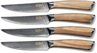 K&auml;fer Steakbesteck (4-tlg), 4 Personen, Klingenstahl, Massivholz,...
