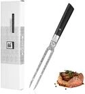 ZAYIKO Tranchiergabel Black Edition dunkler Damast Tranchiergabel 14 cm Zinken,...