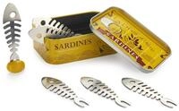 Balvi Brotzeitgabel Sardines Set - 6er Set Aperitiv-Gabeln Sardinen - Metall...