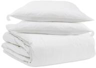 vidaXL Bett Bettdecken Set mit Kissen 3 pcs Wei&szlig; Daunenfeder (3-tlg)