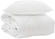 vidaXL Bett Ganzjahresbettdecke mit Kissen 2 pcs Wei&szlig; Mikrofaser (2-tlg)