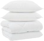 vidaXL Bett Winterbettdecke mit Kissen 3 pcs Wei&szlig; Mikrofaser (3-tlg)