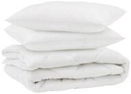 vidaXL Bett Bettdecke mit Kissen 3 pcs Wei&szlig; Mikrofaser (3-tlg)