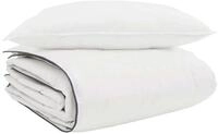 vidaXL Bett Winterbettdecke mit Kissen 2 pcs Wei&szlig; Daunenfeder (2-tlg)