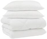 vidaXL Bett Winterbettdecke mit Kissen 3 pcs Wei&szlig; Mikrofaser (3-tlg) wei&szlig;