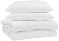 vidaXL Bettw&auml;sche Sommerdecke mit Kissen 3 pcs Wei&szlig; Mikrofaser, Mikrofaser, 3