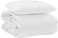 vidaXL Bettw&auml;sche Sommerdecke mit Kissen 2 pcs Wei&szlig; Mikrofaser, Mikrofaser, 2