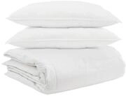 vidaXL Bett Bettdecken Set mit Kissen 3 pcs Wei&szlig; Daunenfeder (3-tlg) wei&szlig;