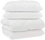 vidaXL Bettw&auml;sche Decke mit Kissen 3 pcs Wei&szlig; Mikrofaser und Daunenfedern,
