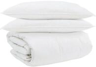 vidaXL Bett Bettdecken Set mit Kissen 3 pcs Wei&szlig; Daunenfeder (3-tlg) wei&szlig;