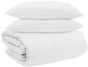 vidaXL Bett Bettdecken Set mit Kissen 3 pcs Wei&szlig; Daunenfeder (3-tlg)