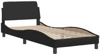 vidaXL Bett Bettgestell Dover Schwarz 90x190 cm Kunstleder