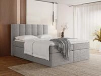 WFL GROUP Boxspringbett Amira mit hohem, gepolstertem Kopfteil, Boucle oder Samt