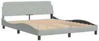 vidaXL Bett Bettgestell "Dover" Hellgrau 152x203 cm Samt