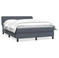 vidaXL Boxspringbett, Boxspringbett mit Matratze Dunkelgrau 160x210 cm Samt