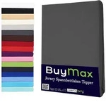 Buymax Spannbettlaken Topper, Spannbetttuch f&uuml;r Topper bis 12 cm H&ouml;he, 100%