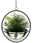 DanDiBo Blumenampel Innen Metall Wand H&auml;ngepflanzen 43-78 cm mit Topf Silber...