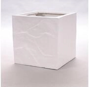 Elegant Einrichten Pflanzk&uuml;bel Fiberglas Stein-Optik quadratisch 30x30x30cm...
