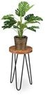 relaxdays Blumenhocker Retro Blumenhocker aus Akazie