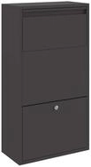 vidaXL Briefkasten Paketdrop-Box mit Speicher Schwarz 44 x 22 x 82 cm Stahl...