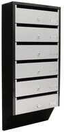 Profirst Briefkastenanlage Quarten 6 silber/schwarz f&uuml;r 6 Haushalte