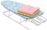 relaxdays Tischb&uuml;gelbrett Tischb&uuml;gelbrett mit B&uuml;geleisenablage blau