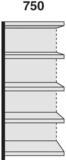 KERKMANN Regal Regalfeld Stora 100 HxBxT 190x75x30cm 5 B&ouml;den mit R&uuml;ckwand