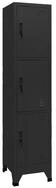 vidaXL F&auml;cherschrank Schlie&szlig;fachschrank Schwarz 38x45x180 cm Stahl (1-St)