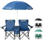 MOVAN Campingstuhl 2er Partner Anglerstuhl Campingstuhl mit Sonnenschirm und