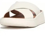 Fitflop F-Mode Leather Flatform Cross Slides Sandale braun 41 EU
