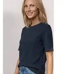 STREET ONE T-Shirt mit Strukturmix blau 34 EU