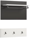 xonox.home Schuhschrank Garderobenpaneel Canu, Wei&szlig; / Basalt grau Wandgarderobe