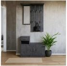 HTI-Living Garderobe Garderobe Beton mit Spiegel Schrank und Ablage (Set, 2...