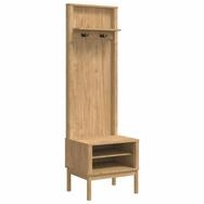 vidaXL Sitzbank Flurschrank FLORO Wachsbraun 50 x 40 x 158 cm Massivholz Kiefer