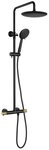 Sapho Duschs&auml;ule SOLARIS Duschs&auml;ule mit Thermostat-Armatur, Schwarz/Gold matt,