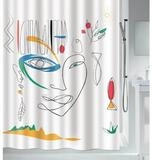 spirella Duschvorhang FACES Breite 180 cm, Premium Textil-Duschvorhang, 100%