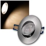 McShine LED Deckenspot 10x LED Einbauleuchte EL-313D silb 4,5W 450lm dim, warmwei&szlig;