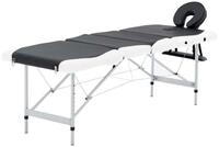 vidaXL Massageliege Massageliege Klappbar 4-Zonen Aluminiumgestell Schwarz und...