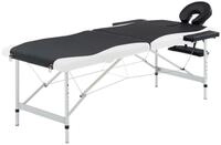 vidaXL Massageliege Massageliege Klappbar 2-Zonen Aluminiumgestell Schwarz und...