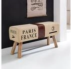 FINEBUY Hockerbank FB45551 Sitzbank CANVAS Turnbock Braun 90cm Leder / Stoff