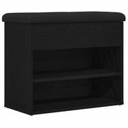 vidaXL Sitzbank Sitzbank mit Stauraum Schwarz Eichen-Optik 62 x 32 x 50 cm...