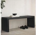 FINEBUY Sitzbank FB111495 Garderobenbank Akazie Massivholz 120 cm Schwarz...