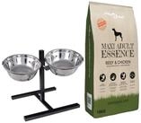vidaXL Futterspender Futterst&auml;nder und Sch&uuml;ssel mit Hundefutter Silber und...