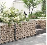 SONGMICS Hochbeet Gabionenkorb, 100 x 50 x 50 cm, Steingabione Mauer, silber (1...