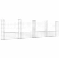 vidaXL Gabionenzaun, Gabionenkorb U-Form mit 5 S&auml;ulen Eisen 500x20x150 cm